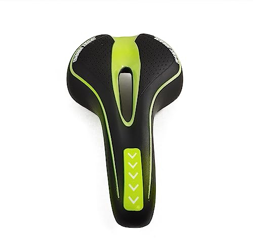 Fahrradsattel Fahrrad Sattel Fahrradsitz Gel Damen Herren weich breit bequem Schwarz Grün Kompatibel mit Montainbike MTB E Bike