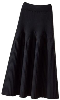 SUIUOI Jupes longues en velours côtelé, trapèze, pour femme, plissées en tartan, pour l'hiver et l'automne, midi, élastiques, vintage, élégantes, pliées, décontractées, Taille Unique