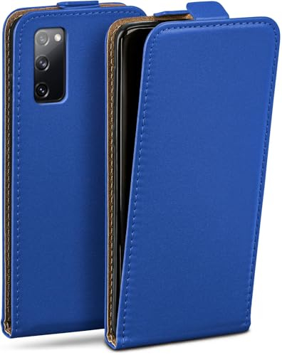 moex Flip Case für Samsung Galaxy S20 FE/FE 5G Hülle klappbar mit 360 Grad Schutz, Handyhülle mit Displayschutz, PU Leder Handytasche Lederhülle, Flip Case Cover Klapphülle, Dunkelblau