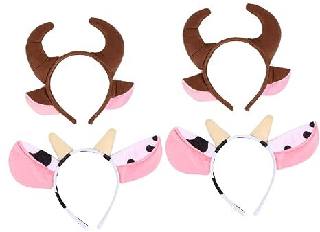 minkissy 4 Stück Weihnachts-Cartoon-Stirnband Make-Up-Stirnband Stirnband Teufel-Stirnband Plüschtier-Haarband Cartoon-Stirnbänder Für Kinder Haarband Kopfband Stoff Polyester