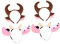 minkissy 4 Stück Weihnachts-Cartoon-Stirnband Make-Up-Stirnband Stirnband Teufel-Stirnband Plüschtier-Haarband Cartoon-Stirnbänder Für Kinder Haarband Kopfband Stoff Polyester