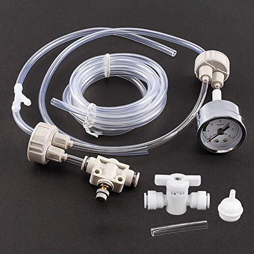 1 Juego de de Co2 para Tanque Plantado de Acuario DIY Blanco Kit de Tapa de Botella con Medidor de Válvula de Tubo Profesional como Función Crítica para la Fotosíntesis de w con