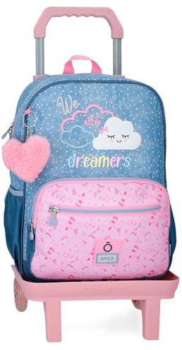 Enso Dreamer Mochila Escolar con Carro Azul 30x38x12 cms Poliéster 13,68L