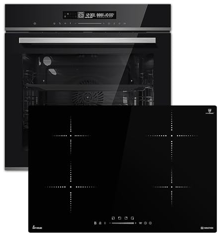 KKT KOLBE | Autarkes Herdset | 60cm Einbaubackofen EB8017ED | 77cm Induktionskochfeld IH87704RL | Katalyse | Pizzafunktion | Grill | Umluft | Heißluft | Automatik-Timer | SET8017IH877RL