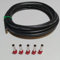 Verdrahtungsleitung 10mm² - schwarz, grau, braun, blau, grün/gelb - H07V-K PVC-Einzelader - Aderleitung feindrähtig flexibel (2-100m) inkl. 5 Aderendhülsen (schwarz, 2 Meter)