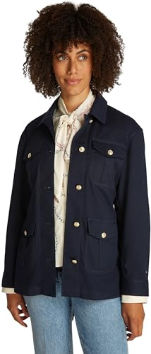 Tommy Hilfiger Damen Hemdjacke Gold Button Utility mit Brusttaschen