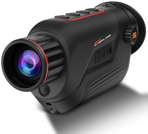 Monoculare Termico GOYOJO, Rilevatore di Visione Notturna a Infrarossi 384x288(50Hz) @17μm con Lunga Durata Della Batteria, Obiettivo Focale da 25mm per Telecamera per Visione Notturna all'aperto