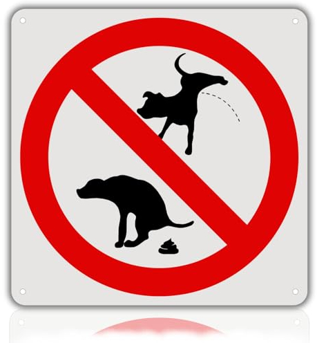 LEIASA | Cartel Prohibido Caca de Perro - 21x21 cm - Aluminio Reflectante - Grosor 0.8 mm - Apto Exterior e Interior - Impresión UV - Señal Prohibido Cagadas