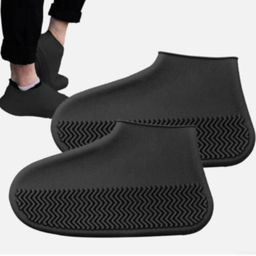 Protector de zapatos unisex reutilizable, cubierta de silicona impermeable para zapatos 1 par (L gris)