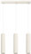 SOLLUX lighting Hängelampe Pendelleuchte Hängeleuchte Deckenlampe Lampe Decke Aluminium 3 Flammig 45 x 5,6, x 98 cm Karbon Beige