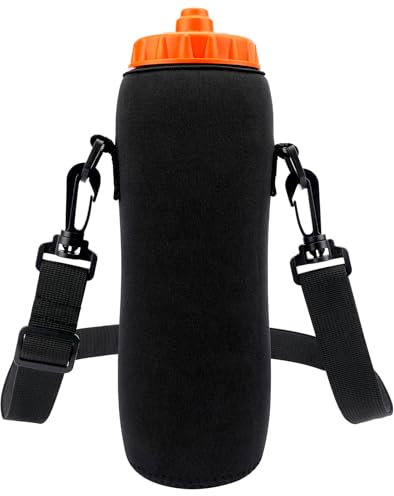Linkidea Portabotellas de agua con correa compatible con Gatorade plástico Squeeze de 32 onzas, exprimidor aislado de 30 onzas, soporte para bolsa de botella de agua, correa de hombro extra larga (59