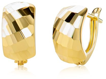 9 Karat 375 Gold Ohrringe Creolen Gelbgold Glänzend Ohrschmuck – EP030