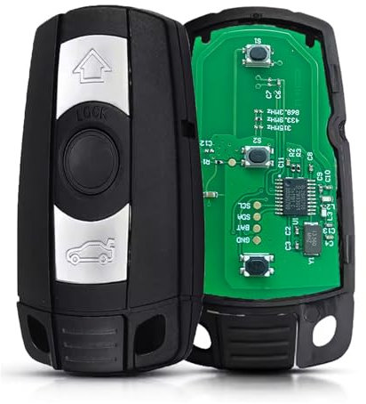 Lizbn 3 Tasten Schlüsselgehäuse Schlüssel Gehäuse Fernbedienung für BMW E60 E61 E70(X5) E71(X6) E72(X6H) E81 E82 E87 E88 E90 E91 E92 E93 CAS3 System mit KR55WK49127 433 MHz ID46 (PCF7945) Chip