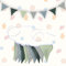 Wimpelkette Kinderzimmer 236 cm Wimpelkette Stoff Babyzimmer Deko Wimpel Girlande Boho-Dekoration Musselin Baumwolle Stoff Bunt Banner Für Wand Spielzimmer Geburtstag Baby Party(grün)