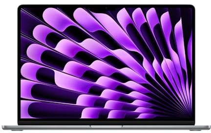 Apple MacBook Air 2023, M2 Chip mit 8-Core CPU und 10-Core GPU (15-Zoll, 8GB RAM, 256GB SSD-Speicher) QWERTZ Deutsch Space Grau (Generalüberholt)