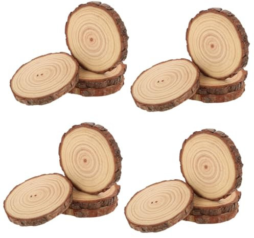 SHINEOFI 16pièces Rondelles Bois Non Disques Bois Naturels Pour Décorations De Mariage Centre De Table Et Artisanat De Épaisseur