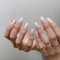 KQueenest Ombre Press on Nails Almond, French Tip False Nails Medium Stiletto, Gradient Nude Pink Fake Nails Press ons, Perfectly Fit, Reusable Gel Stick on Nail for Women Daily Wear, 24 Pcs