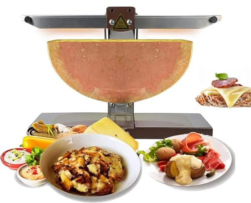 TYH Raclette Électrique À Fromage, Gril À Fromage Professionnel, 900 W, Double Zone De Chauffe, Appareil Traditionnel À Chauffage Rapide, pour Cuisine De Restaurant