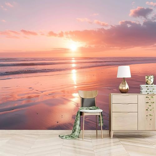 3D Wallpaper 250x420cm Pink Sky Blue Wallpaper for Living Room Large 3D Canvas Art, Edge-to-Edge Oil Painting Texture, Suitable for Office or Creative Space EB24-4407