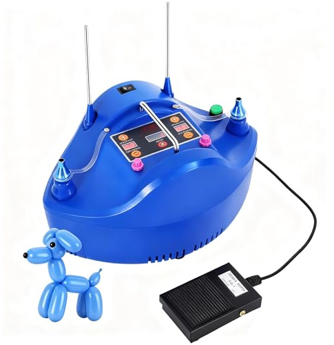 Electric Balloon Pump with Timer and 2 Inflation Ports, 1200W Portable Air Balloon Pump 500L/min for Party Events Decoration