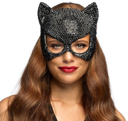 Boland - Katzenmaske Mirage | elastisches Band, glitzernde Maske für Kostüme, Festival und Karneval