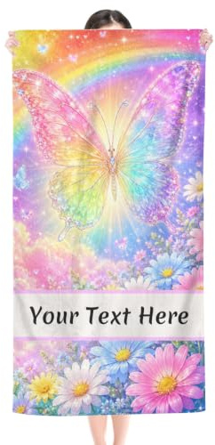 Xaviynch Strandtuch, Regenbogen-Schmetterling, 76,2 x 152,4 cm, Handtücher für Pool