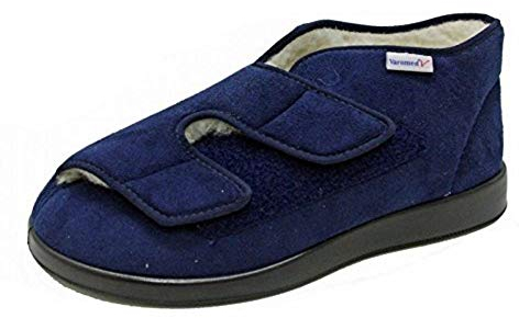 VAROMED Genua Winter Gesundheitsschuhe Damen & Herren Marine I Gr. 43 I Mit Schurwolle warm gefütterte orthopädische Schuhe für geschwollene Füße I Made in Germany