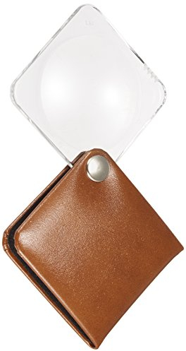 Eschenbach Optik Lupe Einschlaglupe classic, Vergrößerung 3,5 x, Durchmesser 50mm, eckig, bronzitbraun