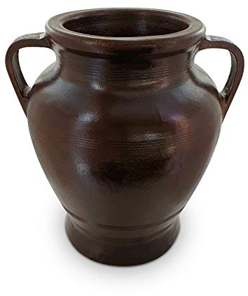 K&K Amfore/Amphore stehend, Farbe: Dunkelbraun, aus frostbeständigen Steinzeug 46x52 cm