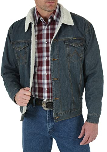 Wrangler Herren-Denim-Westernjacke, Sherpa/Denim, L