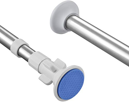 Extendable Shower Curtain Pole Tension Rods for Curtains Telescopic Curtain Pole No Drill Curtain Rails for Window Bathroom Bedroom and Doorway 70-120cm