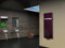 Badheizkörper mit Glas Design Montevideo 2 (Glasfront) 120x47cm 799 Watt violett (+1 Halter 50mm) SZAGATO Handtuchwärmer Handtuchtrockner Handtuchhalter Paneelheizkörper vertikal Mittelanschluß
