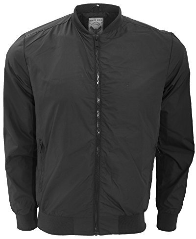 Brave Soul Mens Sanjay Lightweight Transitional Jacket (Large) (Black)