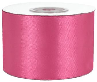 Satinband 50mm x 25m Rolle - FARBAUSWAHL in 3/6/12/18/25/38/50/75/100mm - farbecht & waschbar - Schleifenband für Hochzeit - Geschenkband zum Verpacken Dekorieren Basteln - Kamelie Pink 157
