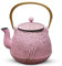 Cast Iron Teapot, TOPTIER Japanese Cast Iron Tea Pot with Infuser for Loose Leaf and Tea Bags, Stovetop Safe Cast Iron Tea Kettle Coated with Enameled Interior for 40 oz (1200 ml), Blush Pink
