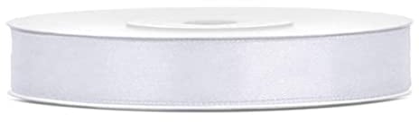 Libetui 25 Meter Satinband Weiß 12mm Schleifenband weißes Dekoband Geschenkband Hochzeitsdeko Band weiss