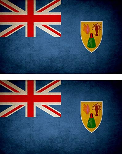 Akachafactory 2X Sticker Aufkleber Flaggen Flagge Fahne Vintage TR Turks Caicos Caicosinseln