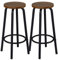 WOLTU Barhocker 2X Bistrohocker Tresenhocker Barstuhl aus MDF und Metall runde Sitzfläche Dunkelbuche