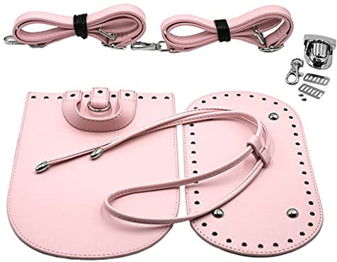 F Fityle 7 /Satz Tasche-Zubehör: Einlegeboden Taschenseiten mit Taschenriemen Zum Häkeln für Handtaschen Damentaschen, Rosa