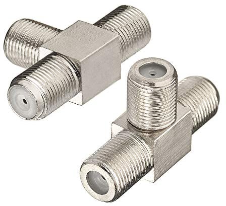 Superbat Divisore F-Type 75ohm F Femmina a Doppia Femmina TV Divisore di Cavo Coassiale 3 Vie Divisore RF a Basso Perdita per TV VCR Video Antenna Sintonizzatore Satellitare ecc(2 Pezzi).