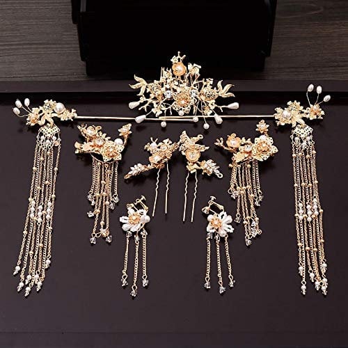 Pinces à cheveux Épingle À Cheveux Chinoise Traditionnelle Peignes À Cheveux En Or Accessoires De Cheveux De Mariage Bandeau Bâton Coiffure Tête Bijoux Broche De Casque De Mariée