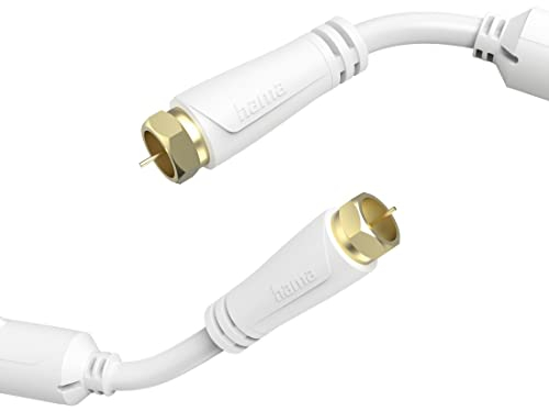 TV-Antennenkabel SAT-Kabel 1,5 m mit F-Stecker auf F-Stecker, vergoldet (100 dB Satellitenkabel dreifach geschirmt mit Ferritkern, Koaxialkabel 75 Ohm, SAT-Anschlusskabel für HDTV, Full HD, 4K, 8K)