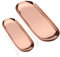 2 Pcs Stainless Steel Cosmetics Tray, Dessert Candy Dish Tea Coffee Cup Plate, Storage Tools for Jewelry Bathroom Vanity Towels Holder (Rose gold)