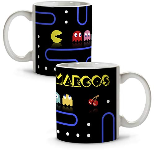 LolaPix Taza Comecocos. Tazas personalizadas. Regalo friki. Tazas originales con nombre. Comecocos