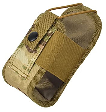 HYSHIKRA Radio Walkie Talkie Holder,GPS Phone Holder, Multi-Function Nylon Pouch Case for Police, Fireman, Security Officer, Hunting, Hiking, Outdoor Activity (Tactical Camouflage)
