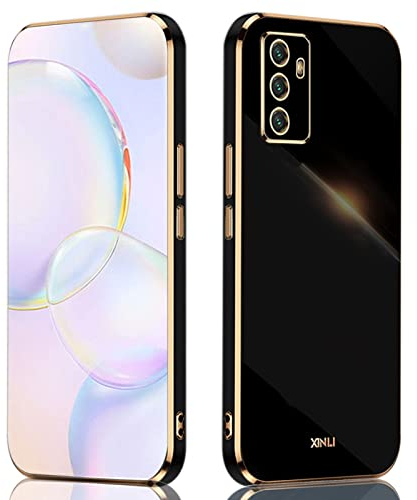 ILING Handyhülle für Oppo A53s/Oppo A53 4G Hülle, Bunt Silikon, Schüzen Sie die Kamera, Ultradünne Stoßfeste Case für Damen (Schwarz)
