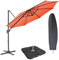 SVITA Sonnenschirm Ø 300 cm Aluminium-Ampelschirm mit Ständer und Kurbel, 360° Hebel-Konstruktion, kippbar, Umfassender Sonnenschutz Set Orange