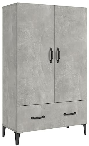 vidaXL Highboard Sideboard Kommode Schrank Anrichte Beistellschrank Mehrzweckschrank Standschrank Wohnzimmer Betongrau 70x31x115cm Holzwerkstoff