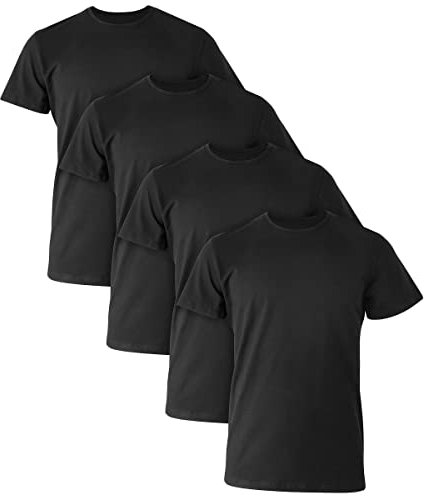 Hanes Herren-Unterhemd mit Rundhalsausschnitt, mehrere Packungen erh ltlich, Schwarz, 4 St ck, XX-Large