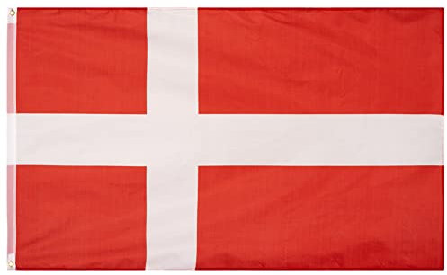 MUWO Flagge Nations Together 90 x 150 cm Nationalmanschaften, doppelseitige Gartenflagge, wetterfeste Fanflagge, Fußballflagge Polyester Länderfagge Deutschland mit Ösen (Dänemark)